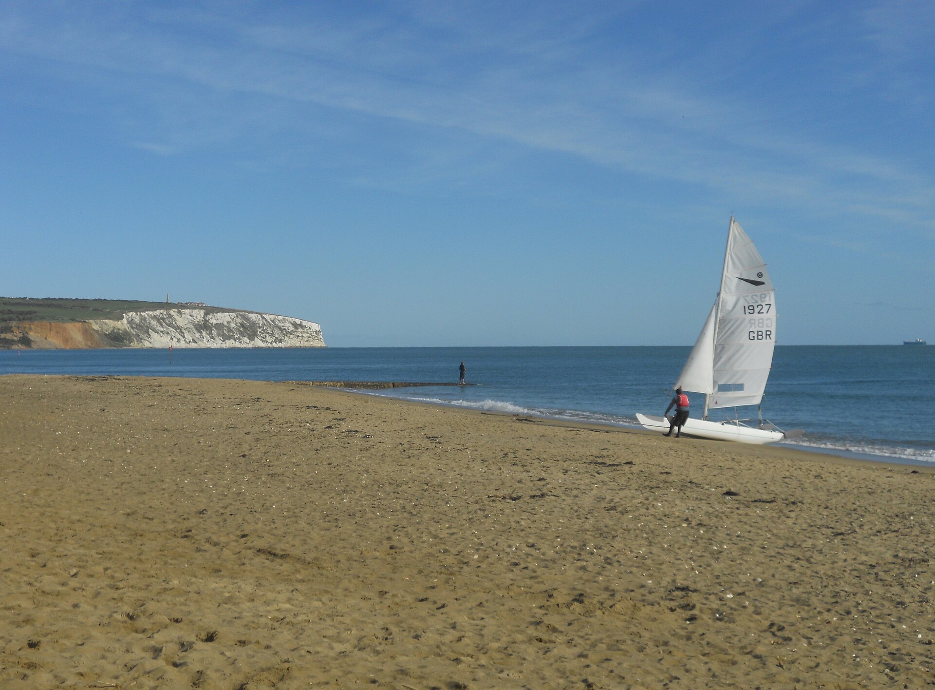 Sandown Beach looking towards Culver Cliff, Isle of Wight